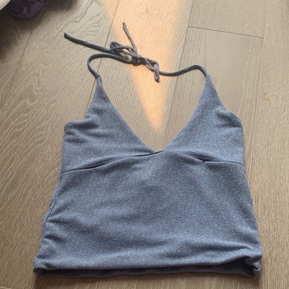 Stylish blue sparkly Women's Tank Top
